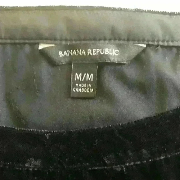 Banana Republic Top Velvet Velour Blouse  Casual Black - Picture 5 of 9